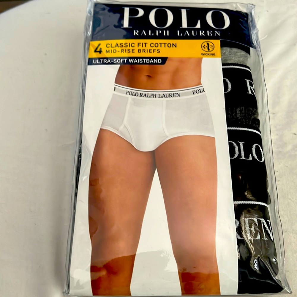 Brand new polo mid-rise briefs. 4 pack. Size medium.
